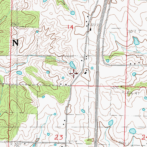 Topographic Map of Morris Chapel, MO