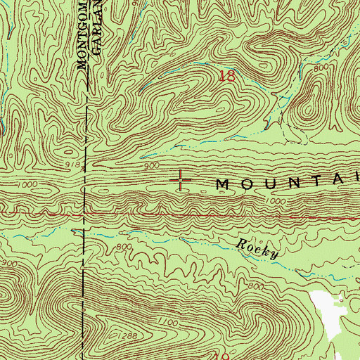 Topographic Map of Kinsey Mountain, AR
