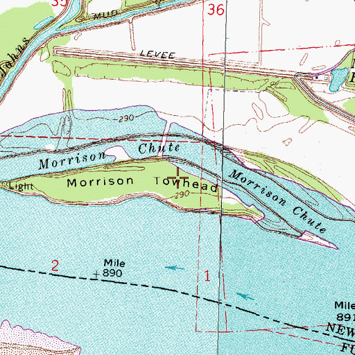 Topographic Map of Morrison Towhead, MO
