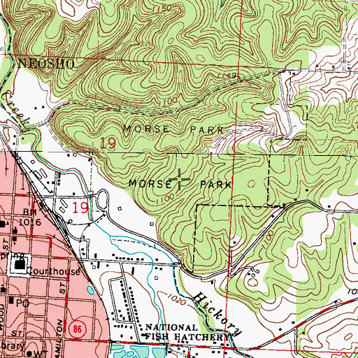 Topographic Map of Morse Park, MO