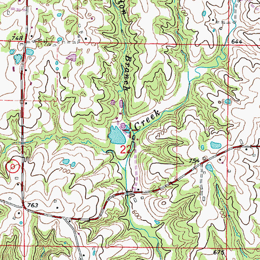 Topographic Map of Morton Branch, MO