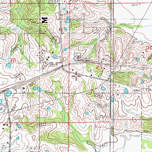 Topographic Map of Moss School (historical), MO