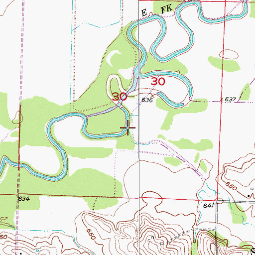 Topographic Map of Mott Creek, MO