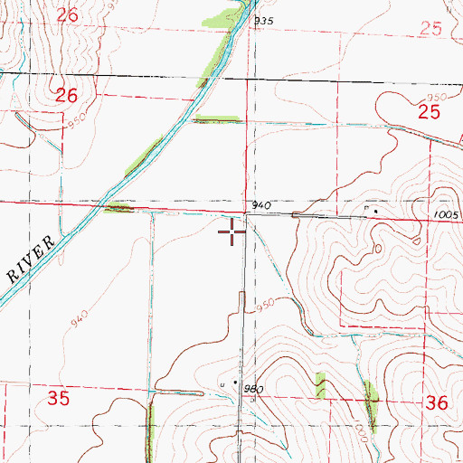 Topographic Map of Moulton School (historical), MO