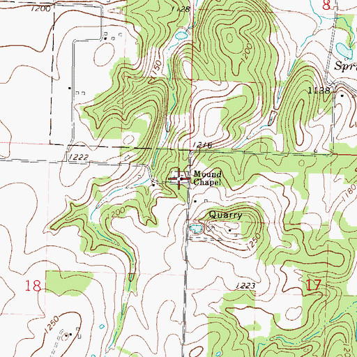 Topographic Map of Mound Chapel, MO