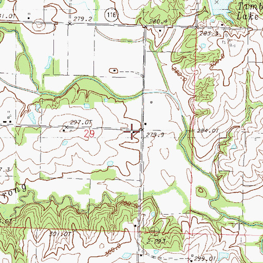 Topographic Map of Mound School (historical), MO