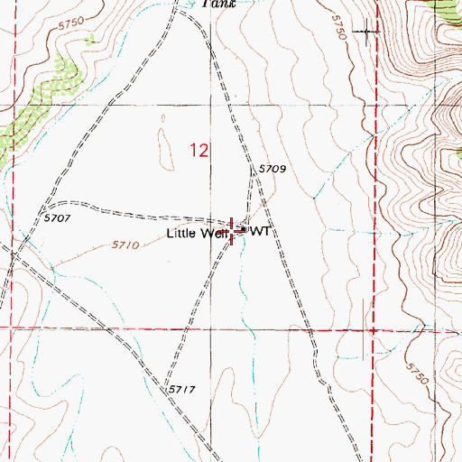Topographic Map of Little Well, AZ