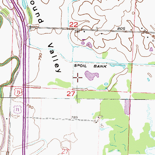 Topographic Map of Mound Valley, MO
