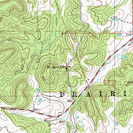 Topographic Map of Mount Ayre Church, MO