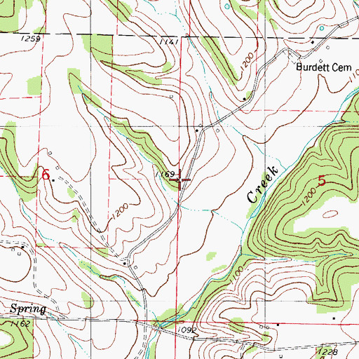 Topographic Map of Mount Calvary Church (historical), MO
