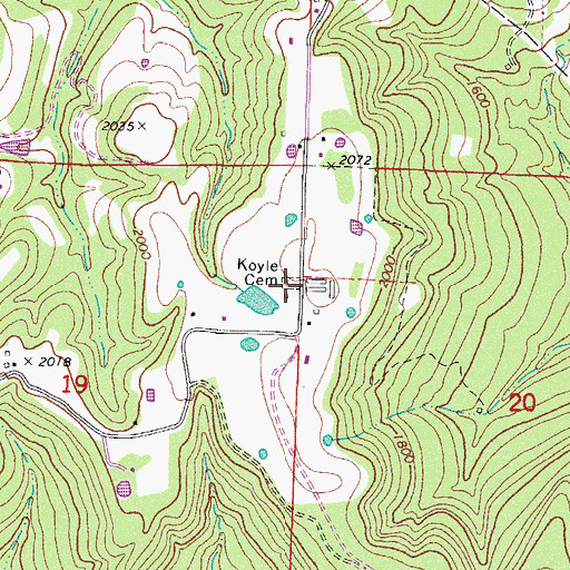 Topographic Map of Koyle Cemetery, AR