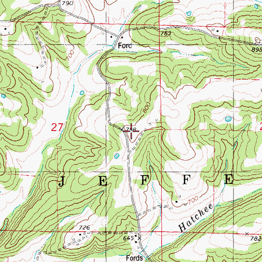 Topographic Map of Mount Calvary Church, MO