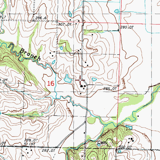Topographic Map of Mount Calvary School, MO