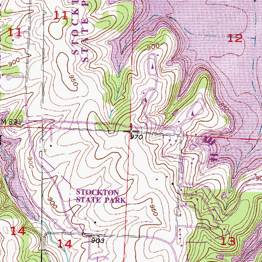 Topographic Map of Mount Carmel Church, MO