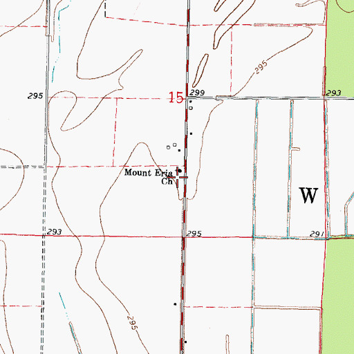 Topographic Map of Mount Eria Church, MO