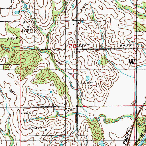 Topographic Map of Mount Gilead School (historical), MO