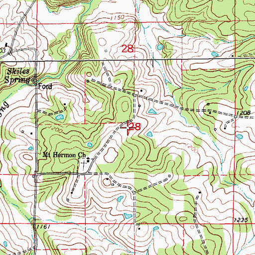 Topographic Map of Mount Herman School (historical), MO
