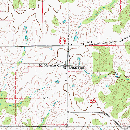 Topographic Map of Mount Hermon Church, MO