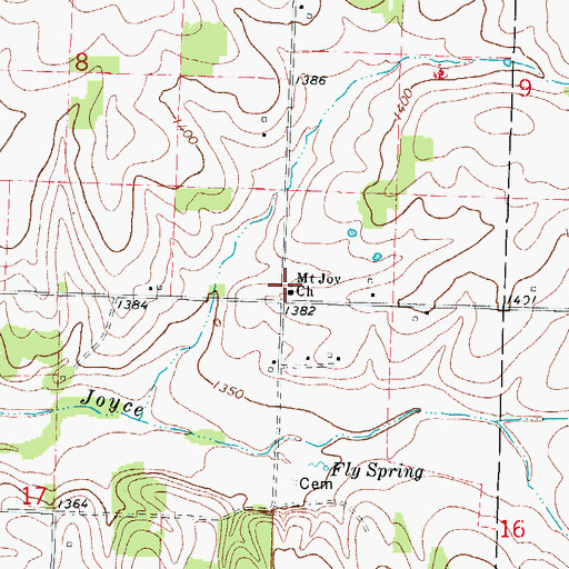 Topographic Map of Mount Joy Church, MO