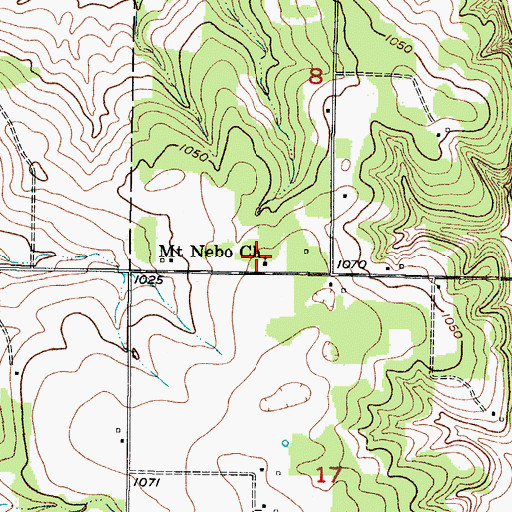 Topographic Map of Mount Nebo Church, MO