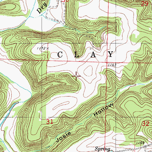 Topographic Map of Mount Nebo School (historical), MO