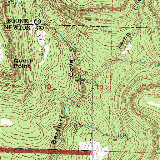 Topographic Map of Lamb Cove, AR