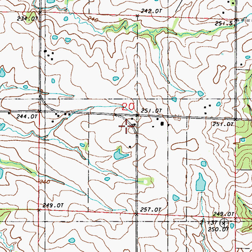 Topographic Map of Mount Olive Church, MO