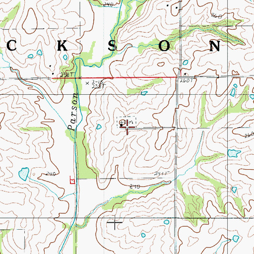 Topographic Map of Mount Olive Church, MO