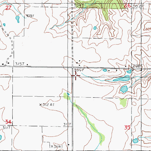 Topographic Map of Mount Olive Church (historical), MO