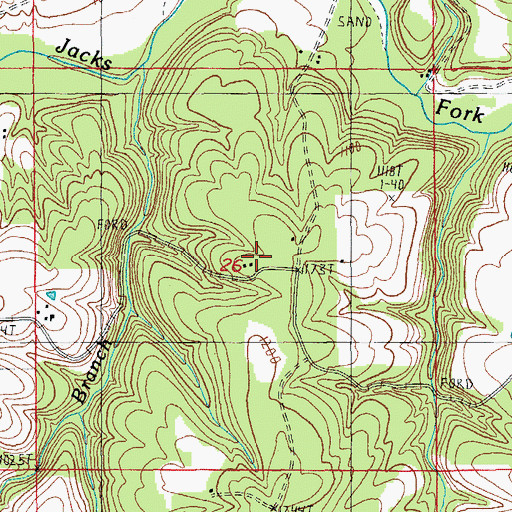 Topographic Map of Mount Olive School, MO