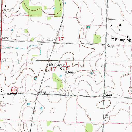 Topographic Map of Mount Pisgah Church, MO