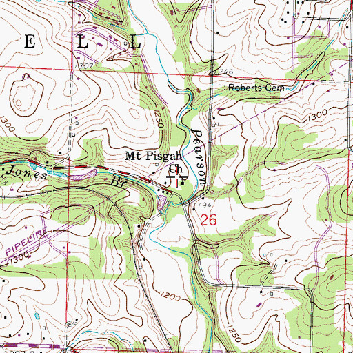 Topographic Map of Mount Pisgah Church, MO
