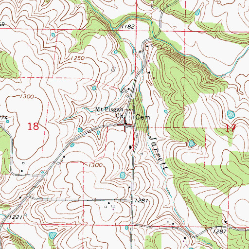 Topographic Map of Mount Pisgah Church, MO