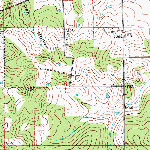 Topographic Map of Mount Pleasant School (historical), MO