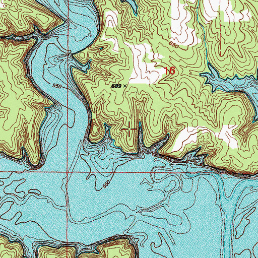 Topographic Map of Mount Pleasant School (historical), MO