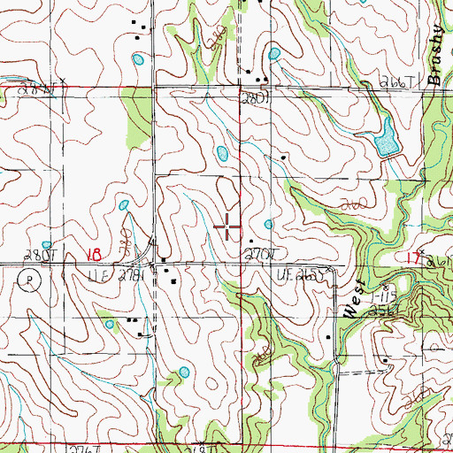 Topographic Map of Mount Pleasant School, MO