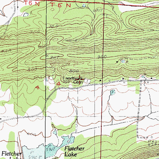 Topographic Map of Landmark Cemetery, AR