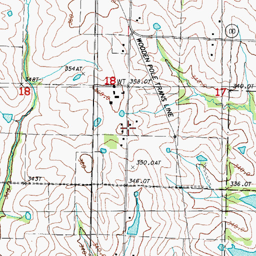 Topographic Map of Mount Pleasant School, MO