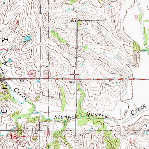 Topographic Map of Mount Pleasant School (historical), MO