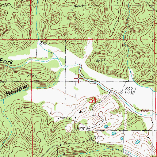 Topographic Map of Mount Prairie Hollow, MO