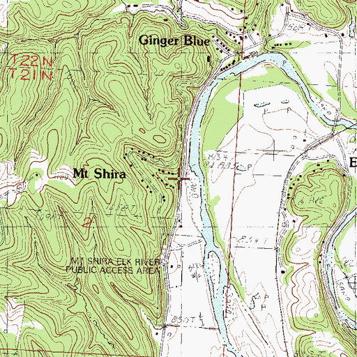 Topographic Map of Mount Shira, MO