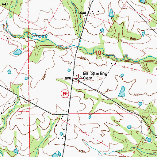 Topographic Map of Mount Sterling Cemetery, MO