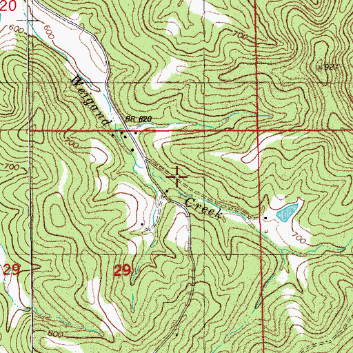 Topographic Map of Mount Sterling School, MO