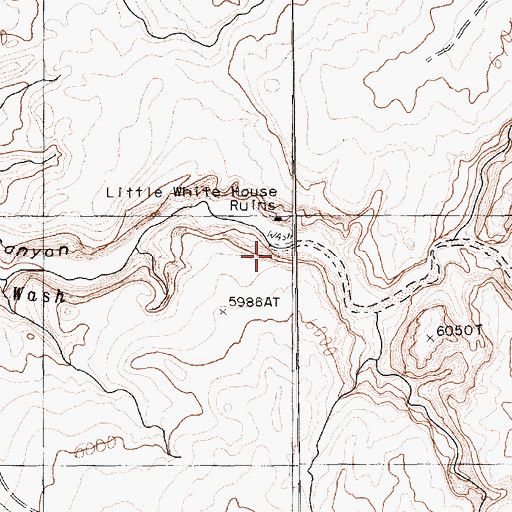 Topographic Map of Little White House Ruins, AZ