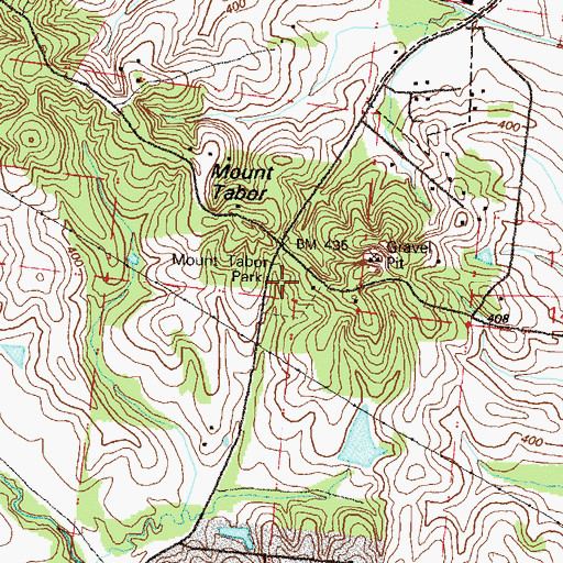 Topographic Map of Mount Tabor Park, MO