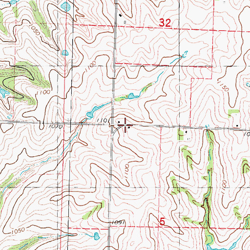 Topographic Map of Mount Tabor School, MO