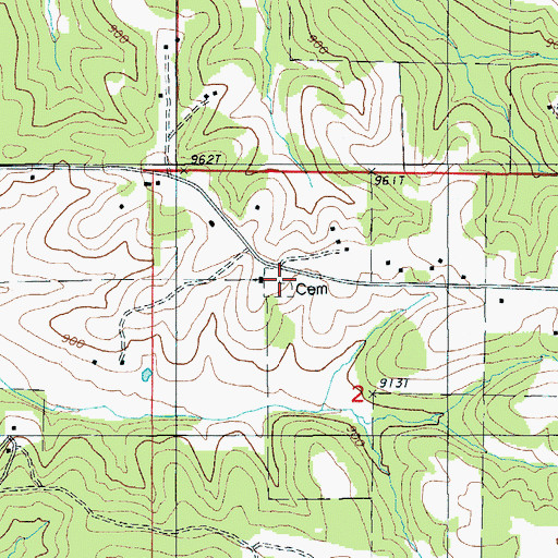 Topographic Map of Mount Union Church, MO