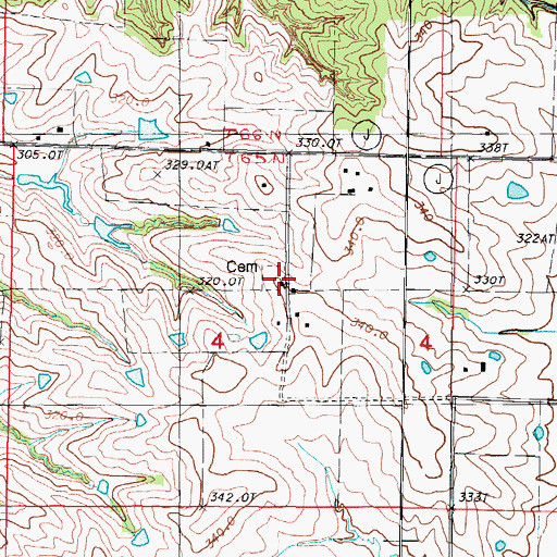 Topographic Map of Mount Vernon Church, MO