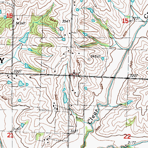 Topographic Map of Mount Vernon School (historical), MO