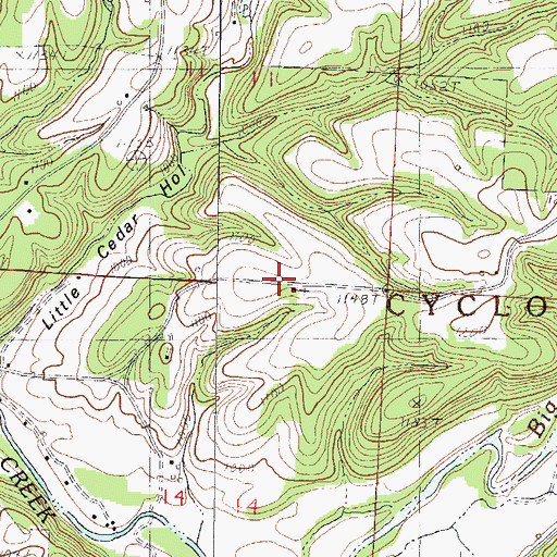 Topographic Map of Mount Zion Church, MO